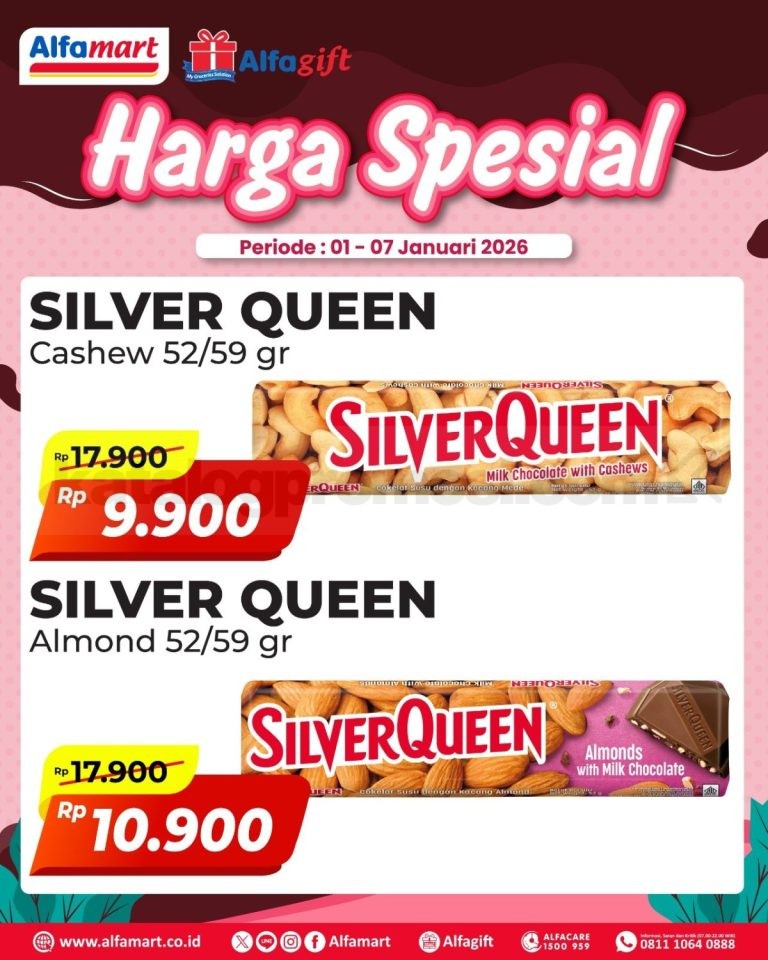 Promo Alfamart Cokelat SilverQueen & Cadbury Mulai Rp. 9.900