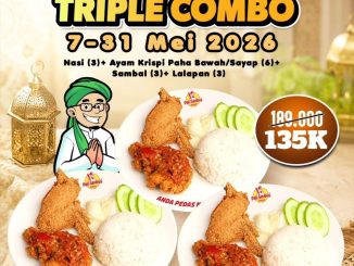 Promo Ayam Gepuk Pak Gembus Triple Combo Rp. 135.000 paket makan bersama isi 3 nasi dan 6 ayam krispi