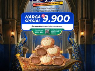 Promo Beard Papa’s KA99ET Cream Puff Rp. 9.900 bayar QRIS Bank Saqu untuk Original Cream Puff Vanilla atau Chocolate