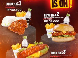 Promo Burger Bangor Spicy Rush paket pedas mulai Rp. 52.500 dengan menu lava favorit