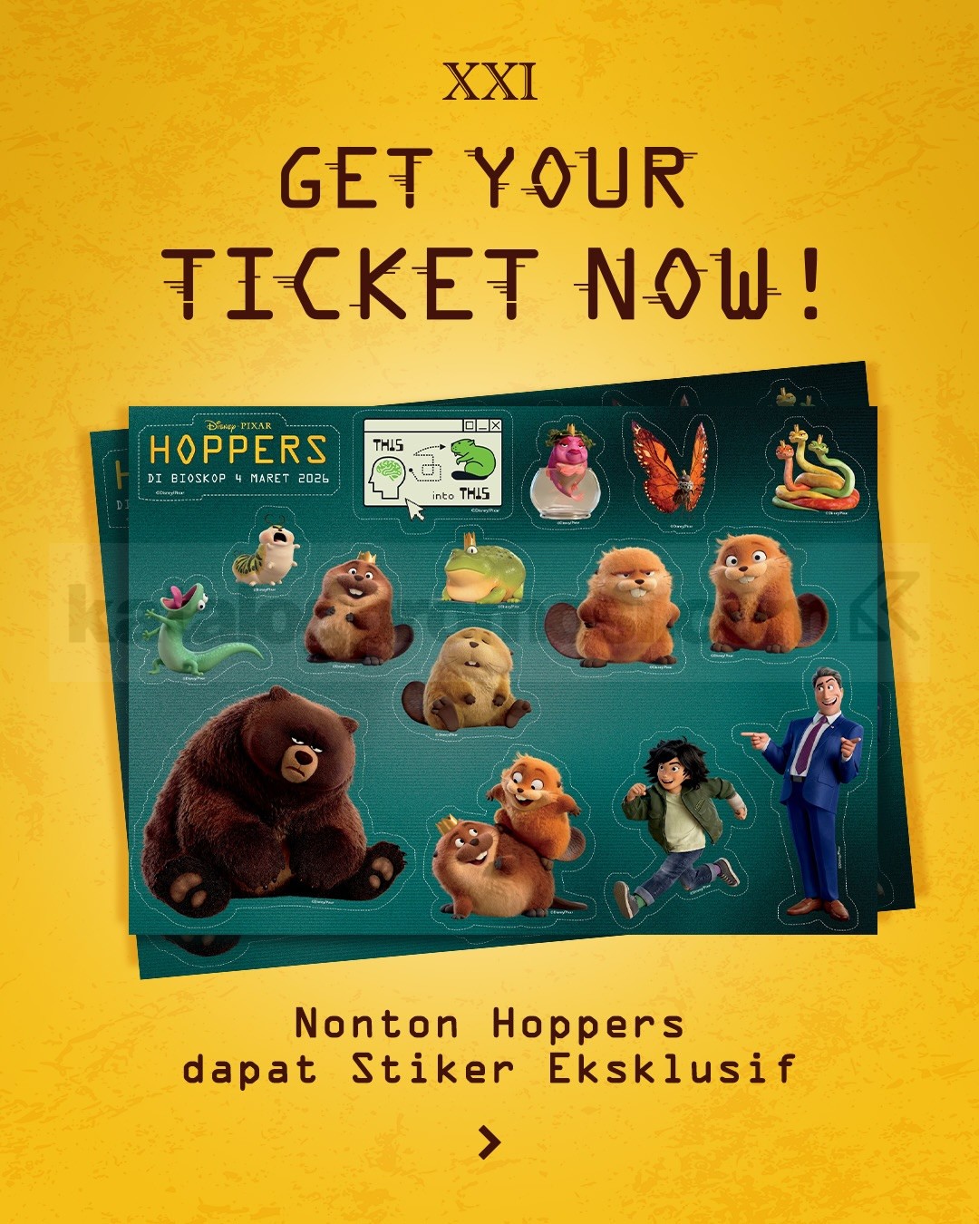 Promo Cinema XXI Hoppers Dapat Stiker Eksklusif Promo Cinema XXI Hoppers dapat Stiker Eksklusif beli 2 tiket Hoppers