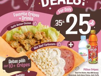 Promo Crêpe O’ Butter Payday Deals Rp.25.000 Favorite Crepes dan Drinks