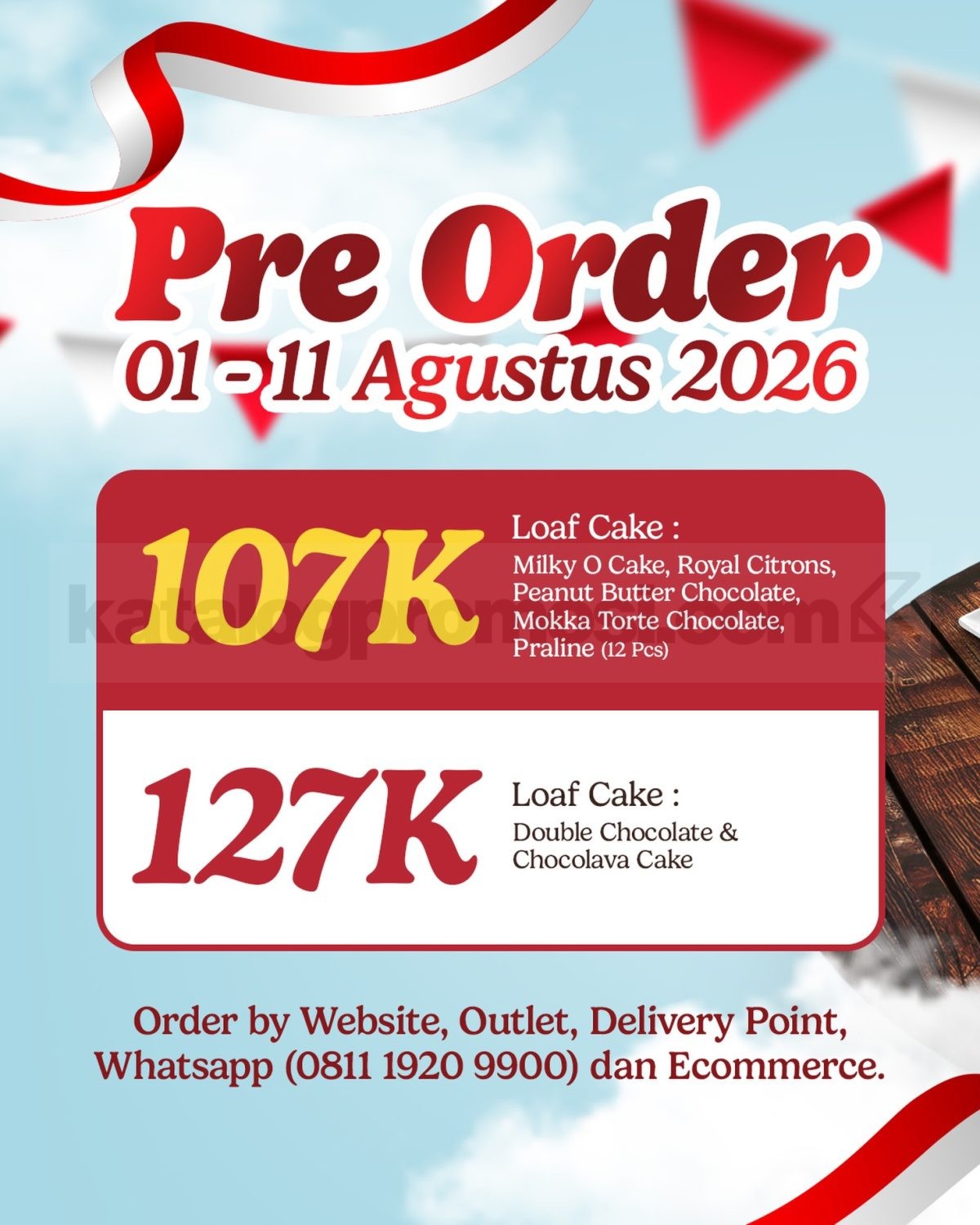 Promo Dapur Cokelat Merdeka Sale Loaf Cake Mulai Rp. 107.000 Promo Dapur Cokelat Merdeka Sale Loaf Cake Mulai Rp. 107.000 dengan pilihan Loaf Cake dan Praline harga spesial.