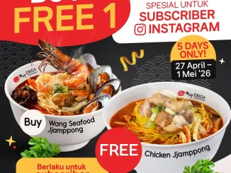 Promo Ebiga Jjamppong Buy 1 Free 1 Jjamppong Favorit untuk subscriber Instagram