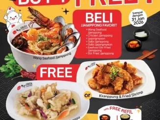 Promo Ebiga Jjamppong Payday Daebak Beli 1 Gratis 1 dengan bonus Chicken Tangsu atau Kkanpung Fried Shrimp