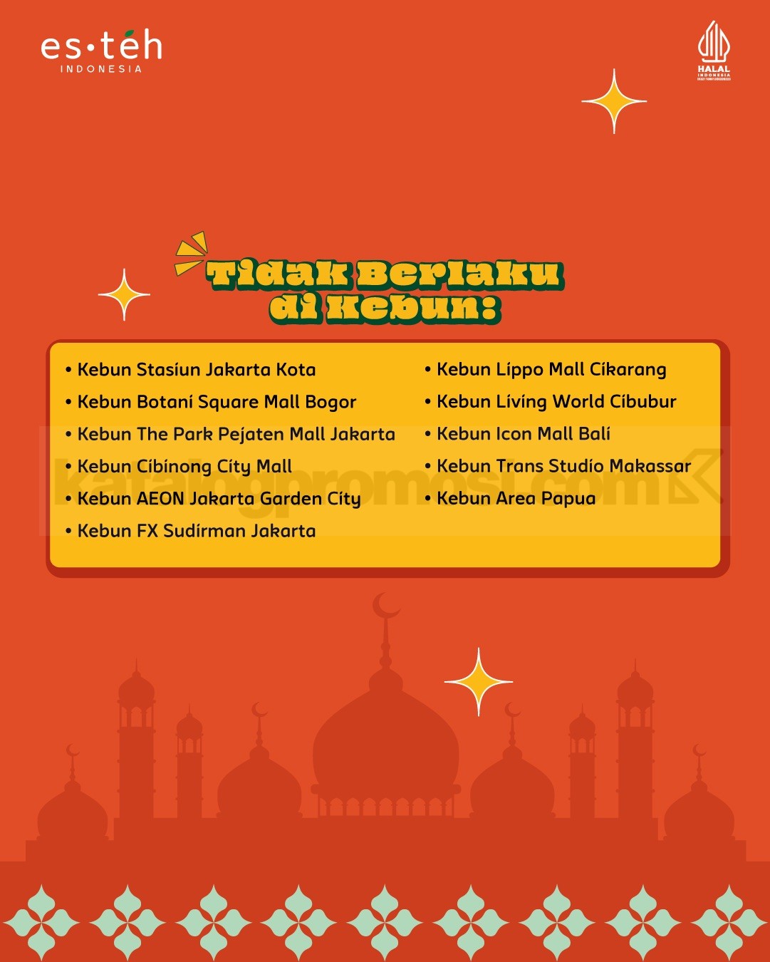 Promo Esteh Indonesia Brand Day Bundling Minuman mulai Rp. 25.000 Promo Esteh Indonesia Brand Day Bundling Minuman mulai Rp. 25.000 2