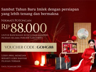 Promo FlowerAdvisor Imlek rangkaian bunga dan hampers diskon Rp. 88.000 early bird