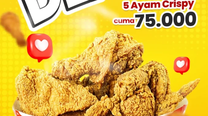 Promo Fritto Chicken Worth It Deal 5 Ayam Crispy Rp. 75.000 paket ayam crispy sharing hemat