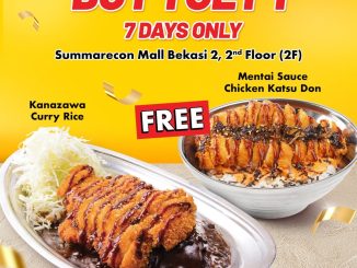 Promo Go! Go! CURRY Special Opening Buy 1 Get 1 Free dengan bonus Mentai Sauce Chicken Katsu Don