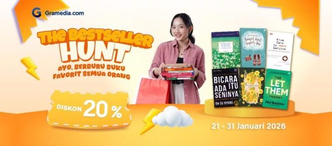 Promo Gramedia The Bestseller Hunt 2026 diskon 20% buku best seller