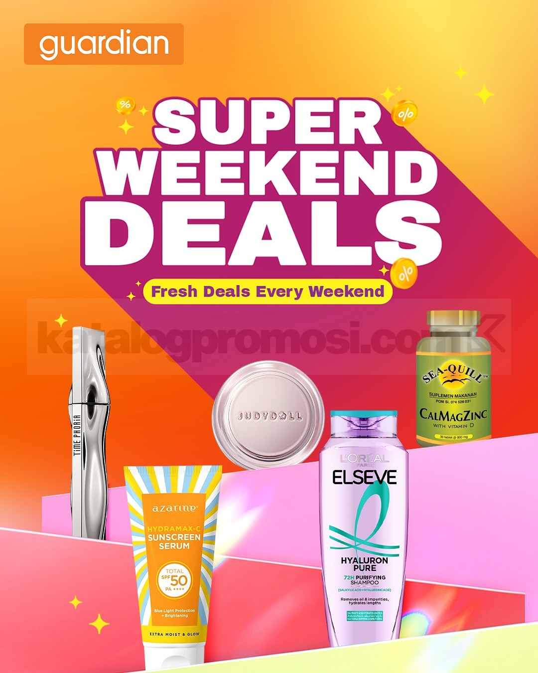 Promo Guardian Super Weekend Deals Diskon hingga 50% Promo Guardian Super Weekend Deals diskon hingga 50% untuk produk kecantikan dan kesehatan
