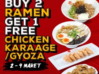 Promo Hakata Ikkousha Gratis Chicken Karage atau Gyoza beli 2 ramen gratis 1 side dish