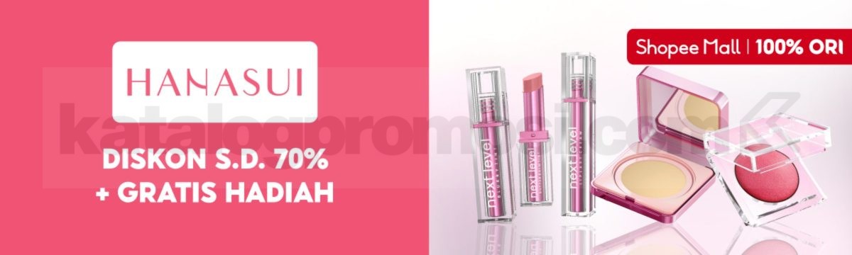 Promo Hanasui Shopee Mall Diskon 70% Gratis Hadiah Promo Hanasui Shopee Mall diskon hingga 70% plus gratis hadiah periode 29–31 Januari 2026