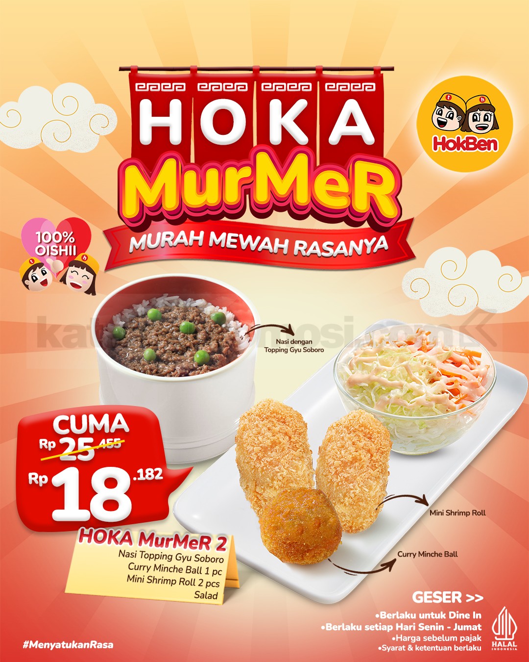 Promo HokBen HOKA MurMeR Menu Pilihan Rp. 18.182 Promo HokBen HOKA MurMeR Menu Pilihan Rp. 18.182 1