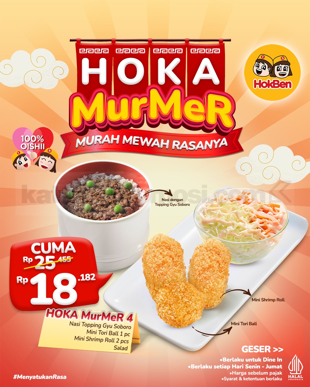 Promo HokBen HOKA MurMeR Menu Pilihan Rp. 18.182 Promo HokBen HOKA MurMeR Menu Pilihan Rp. 18.182 3