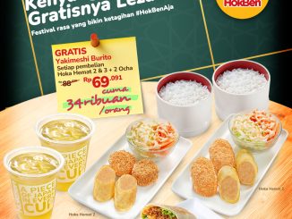 Promo HokBen Kenyangnya Hemat Gratis Yakimeshi Burito dengan pembelian paket tertentu