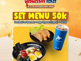 Promo Hokkaido-Ya Wednesday Feast Set Menu Rp. 50.000 dengan donburi atau ramen, gyoza, dan ocha