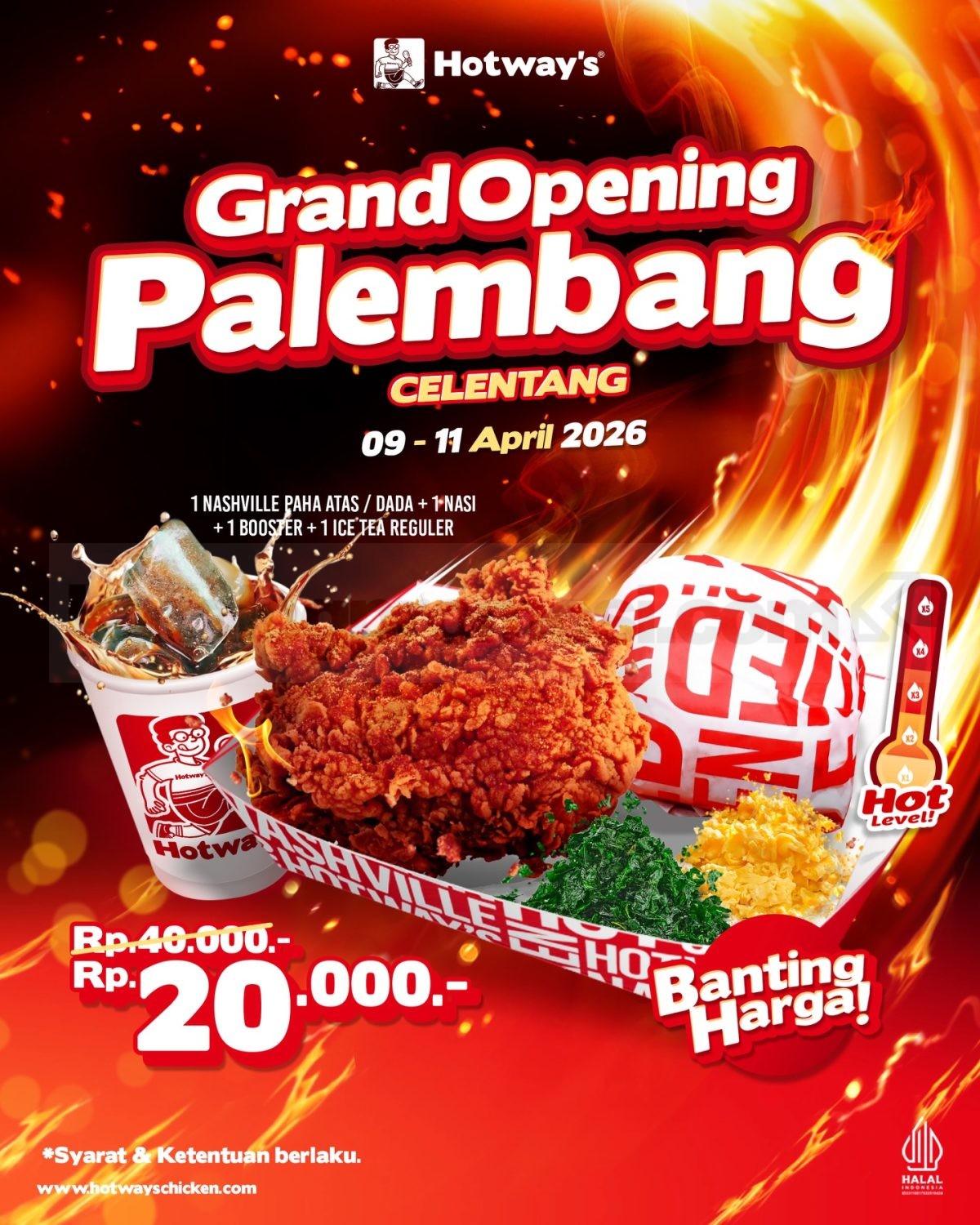 Promo Hotway’s Grand Opening Banting Harga Rp. 20.000 Promo Hotway’s Grand Opening Banting Harga Rp. 20.000 paket Nashville lengkap Palembang