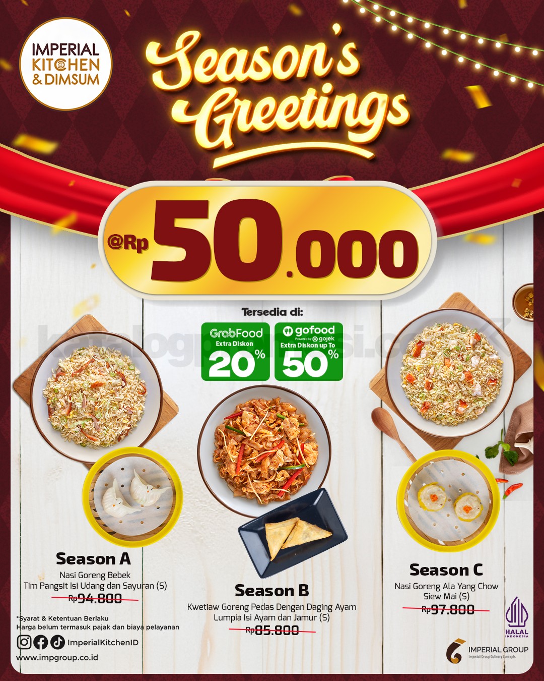 Promo Imperial Kitchen Season’s Greetings Paket Menu mulai Rp. 38.000 Promo Imperial Kitchen Season’s Greetings Paket Menu mulai Rp. 38.000 via GrabFood dan GoFood
