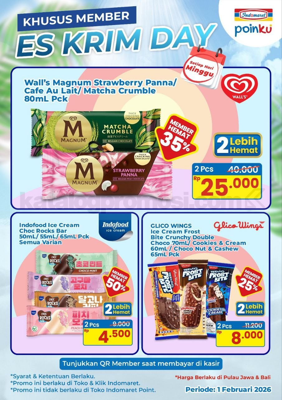 Promo Indomaret Es Krim Day Beli 2 Lebih Hemat Promo Indomaret Es Krim Day Beli 2 Lebih Hemat mulai Rp. 4.500