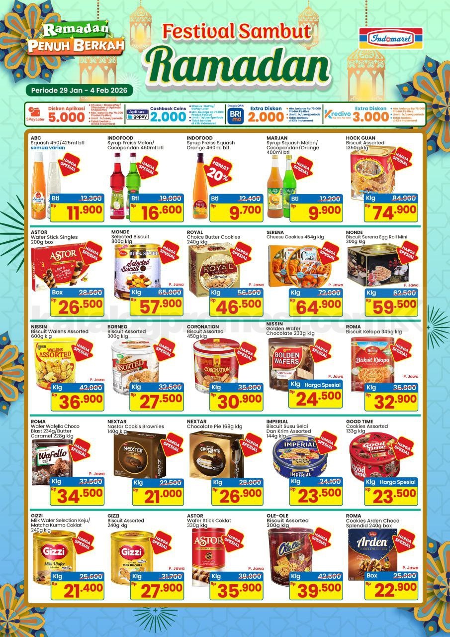 Promo Indomaret Sirup & Biskuit Ramadan 29 Januari – 4 Februari 2026 Promo Indomaret Sirup & Biskuit Ramadan 29 Januari – 4 Februari 2026 2