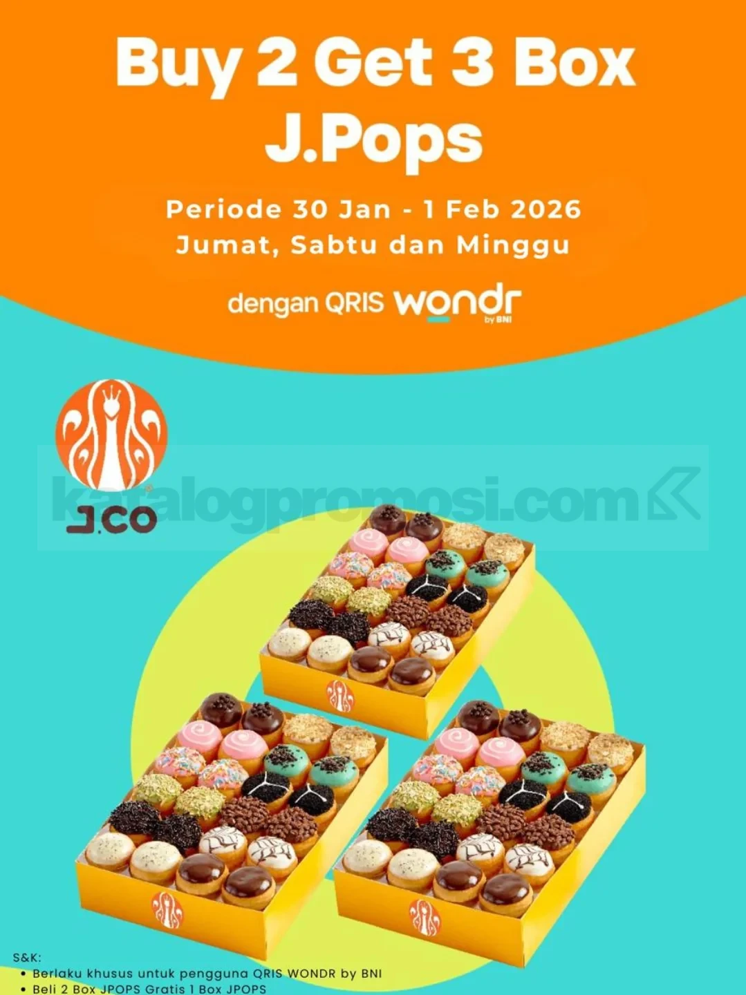 Promo JCO BNI Buy 2 Get 3 JPops Promo JCO BNI Buy 2 Get 3 JPops dengan pembayaran QRIS wondr by BNI