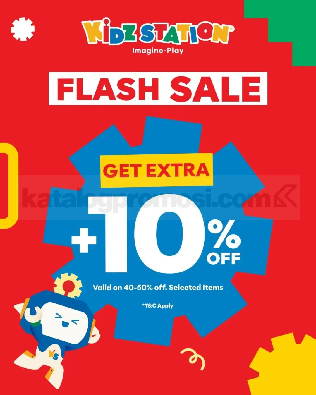 Promo Kidz Station Flash Sale Extra Diskon 10% Promo Kidz Station Flash Sale Extra Diskon 10% hingga 50% mainan pilihan dengan tambahan diskon spesial