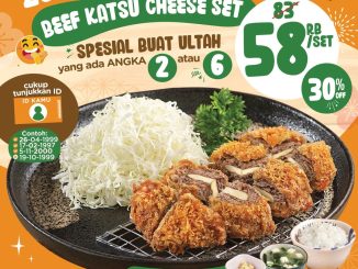 Promo Kimukatsu 2026 Crazy Surprise Beef Katsu Cheese Set Rp. 58.000 untuk pelanggan dengan tanggal lahir angka 2 atau 6