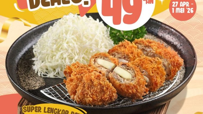 Promo Kimukatsu Crazy Payday Deals Chicken Katsu Set Rp.49ribuan periode 27 April – 1 Mei 2026 dine-in setelah follow Instagram @kimukatsuid