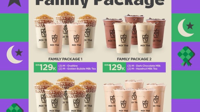 Promo KOI Thé Special Treats Family Package Rp. 129.000 paket 5 minuman medium untuk sharing