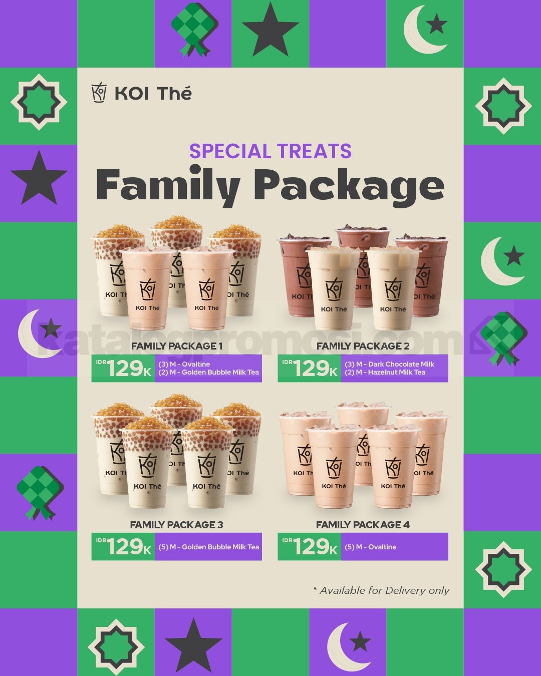 Promo KOI Thé Special Treats Family Package Rp. 129.000 Promo KOI Thé Special Treats Family Package Rp. 129.000 paket 5 minuman medium untuk sharing