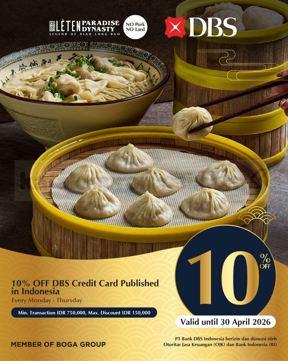 Promo Lèten Paradise Dynasty Bank Diskon hingga 30% Promo Lèten Paradise Dynasty Bank Diskon hingga 30% 2