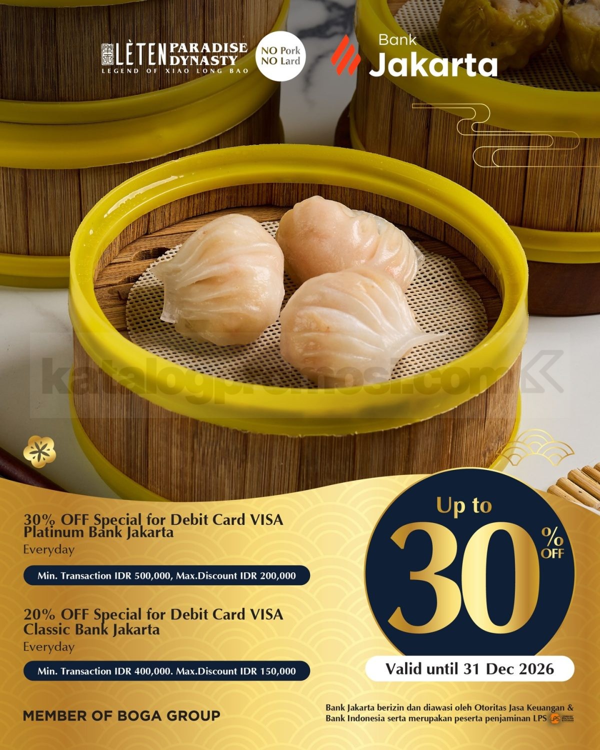 Promo Lèten Paradise Dynasty Bank Diskon hingga 30% Promo Lèten Paradise Dynasty Bank Diskon hingga 30% 3