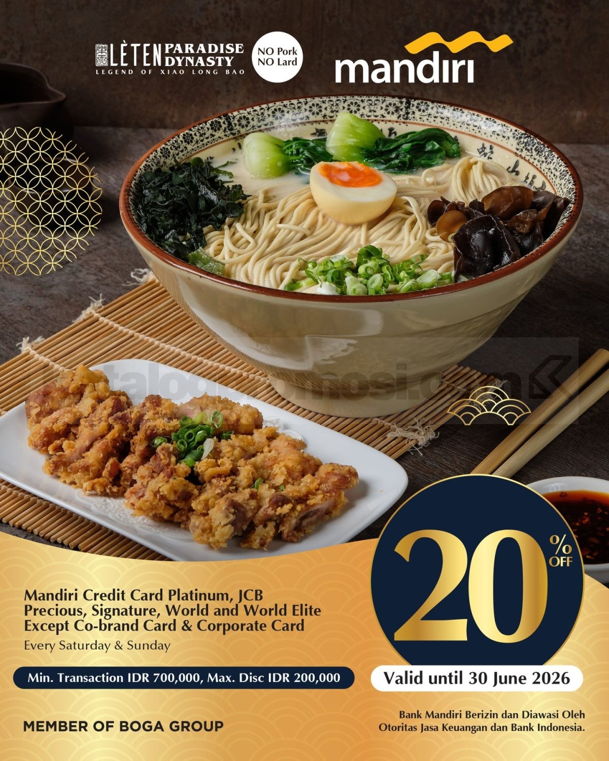 Promo Lèten Paradise Dynasty Bank Diskon hingga 30% Promo Lèten Paradise Dynasty Bank Diskon hingga 30% 4