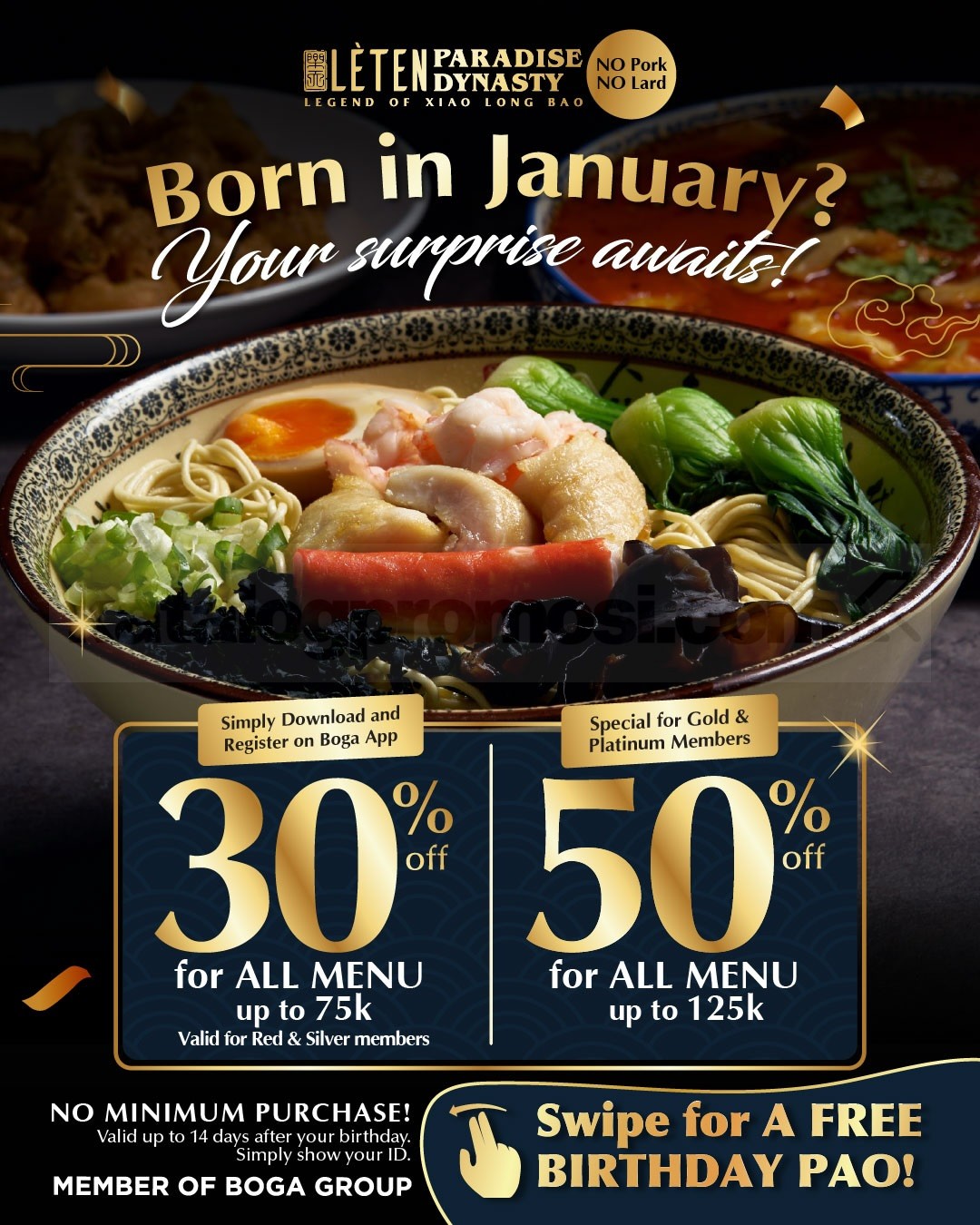 Promo LETEN PARADISE DYNASTY January Birthday Surprise Diskon s.d. 50% Promo LETEN PARADISE DYNASTY January Birthday Surprise Diskon s.d. 50% 1