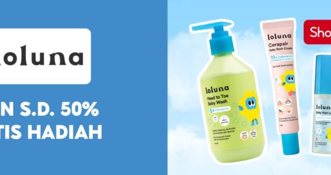 Promo Loluna Shopee Mall diskon hingga 50% produk perawatan bayi ceramide