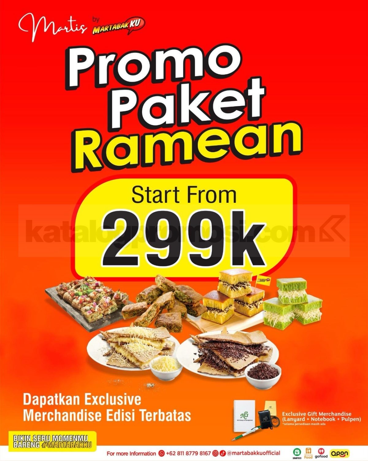 Promo Martabakku Paket Ramean Mulai Rp. 299.000 Promo Martabakku Paket Ramean Mulai Rp. 299.000 dengan bonus merchandise eksklusif untuk pembelian paket martabak.