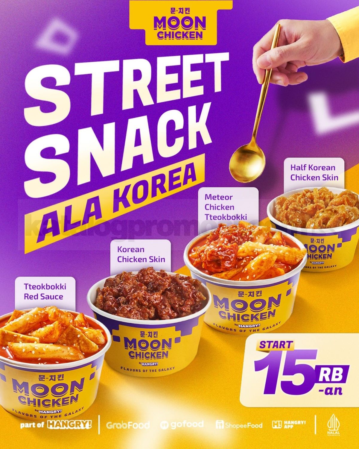 Promo Moon Chicken Street Snack Ala Korea mulai Rp. 15 ribu Promo Moon Chicken Street Snack Ala Korea mulai Rp. 15 ribu dengan pilihan chicken skin dan tteokbokki