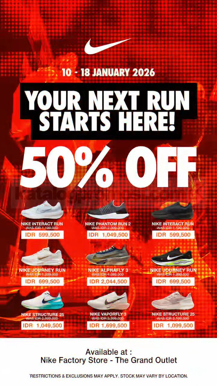 Promo NIKE 50% OFF Running Shoes Promo NIKE 50% OFF Running Shoes 3