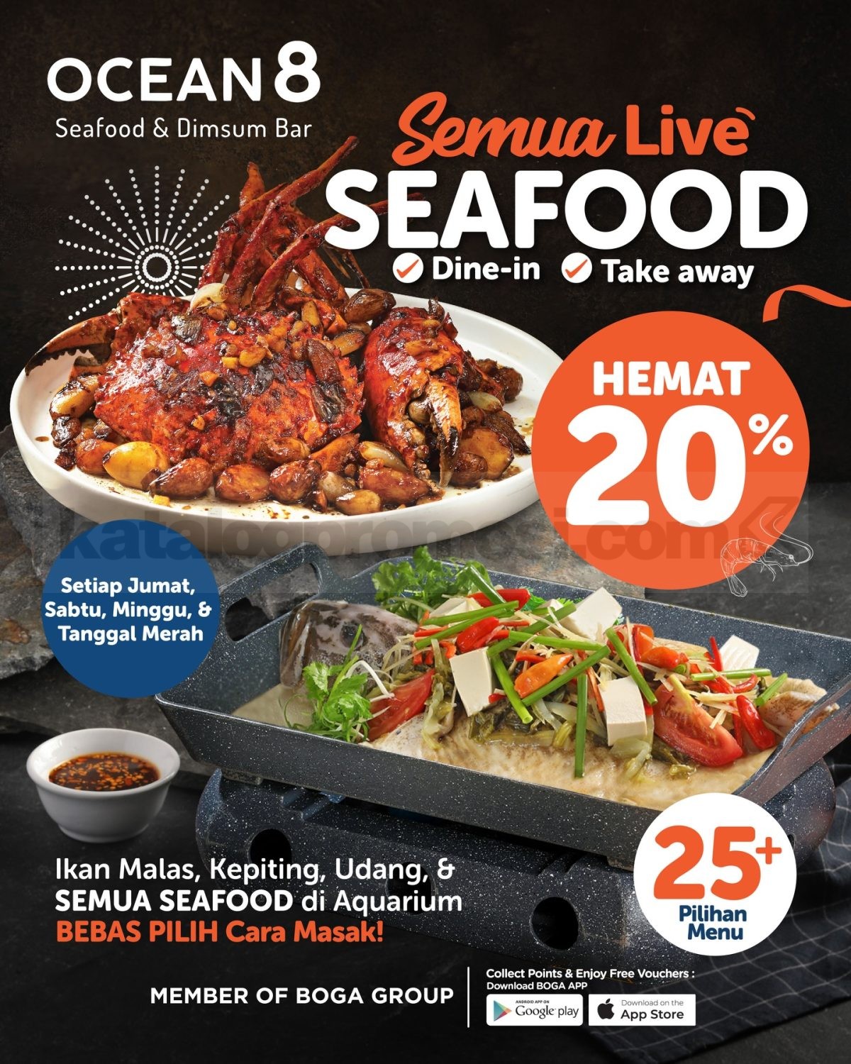 Promo OCEAN 8 Weekend Cuan Diskon 20% Live Seafood Promo OCEAN 8 Weekend Cuan Diskon 20% semua live seafood di Lippo Mall Puri