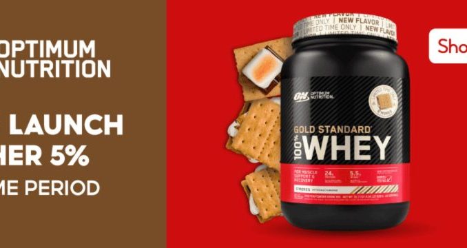 Promo Optimum Nutrition Gold Standard Whey S’mores voucher 5% di Shopee Mall