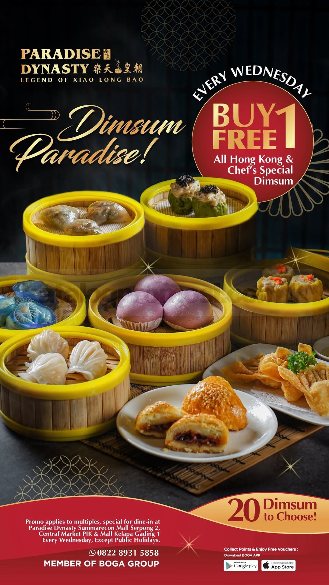 Promo Paradise Dynasty Buy 1 Get 1 Free Dimsum Promo Paradise Dynasty Buy 1 Get 1 Free Dimsum untuk Hong Kong dan Chefโs Special Dimsum setiap Rabu
