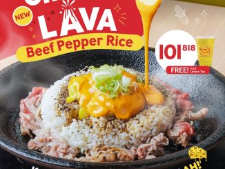 Promo Pepper Lunch NEW Lava Beef Pepper Rice Rp. 101.818 gratis Iced Lemon Tea