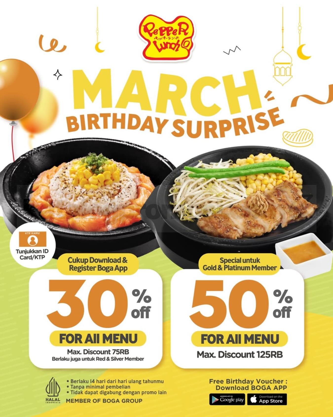 Promo Pepper Lunch March Birthday Surprise Diskon Hingga 50% Promo Pepper Lunch March Birthday Surprise Diskon Hingga 50% untuk member bulan Maret