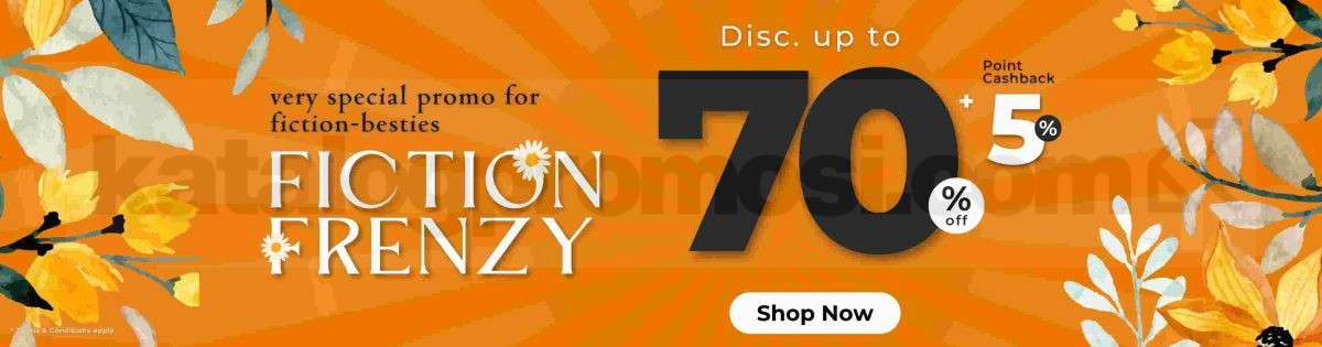 Promo Periplus Fiction Frenzy Diskon hingga 70% + Point Cashback 5% Promo Periplus Fiction Frenzy diskon sampai 70% dan Point Cashback 5%