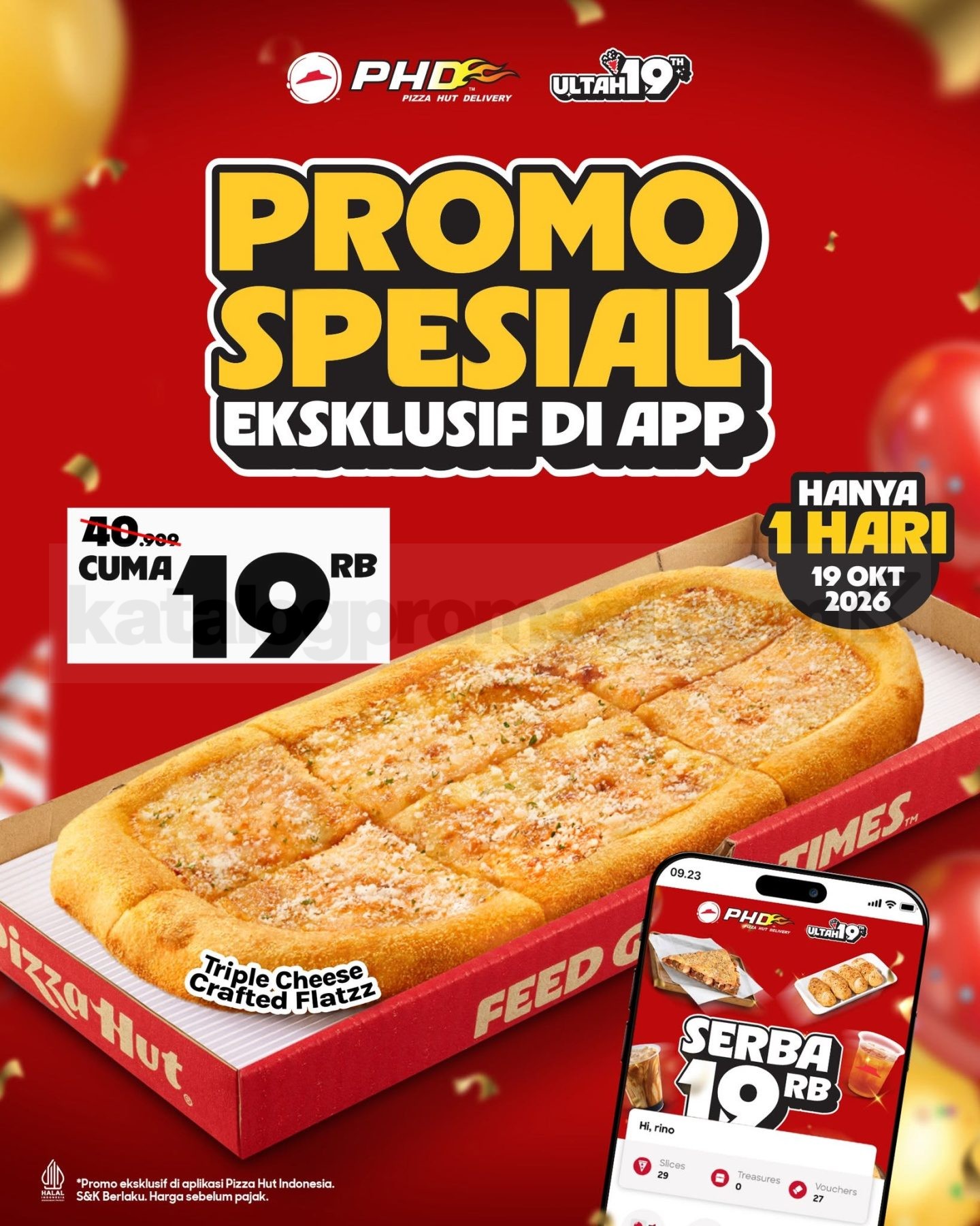 Promo PHD Ulang Tahun Crafted Flatzz Rp19 Ribu & Gratis Spaghetti Promo PHD Ulang Tahun Crafted Flatzz Rp19 Ribu & Gratis Spaghetti 1