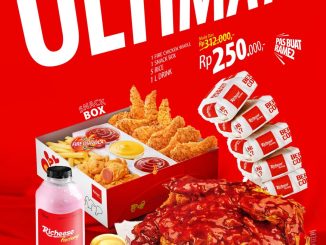Promo Richeese Factory Combo Ultimate Rp. 250.000 dengan fire chicken whole, snackbox, nasi dan minuman 1 liter