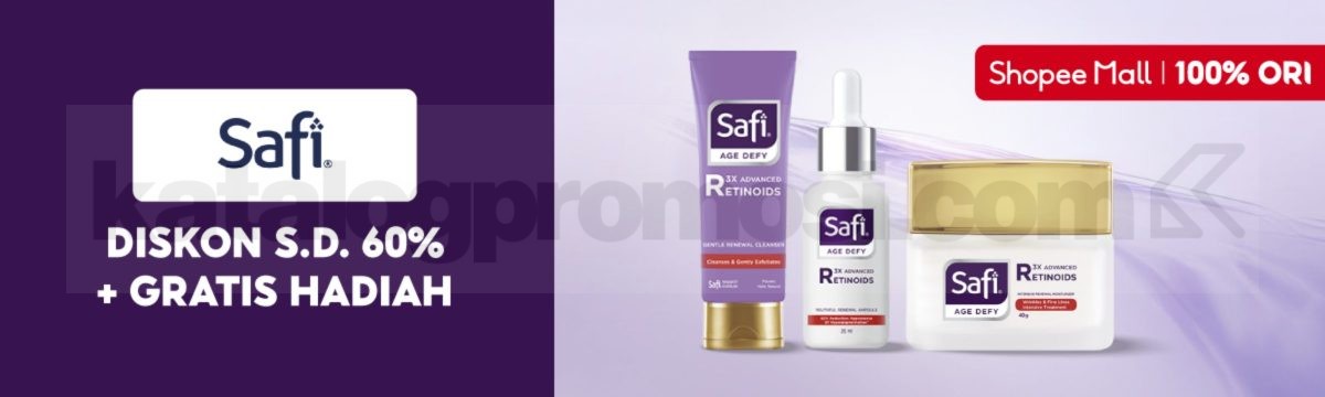 Promo Safi Shopee Skincare Diskon 60% + Gratis Hadiah Promo Safi Shopee Skincare Diskon 60% + Gratis Hadiah Januari 2026