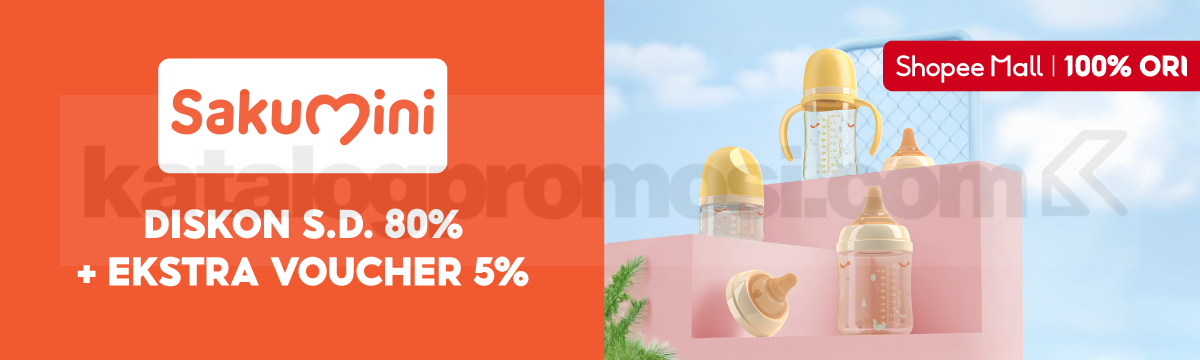Promo Sakumini Shopee Perlengkapan Bayi Diskon 80% + Voucher 5% Promo Sakumini Shopee Perlengkapan Bayi diskon hingga 80% dan voucher 5%