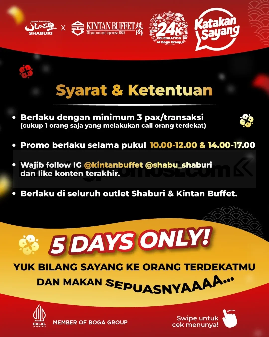 Promo Shaburi Kintan Buffet Katakan Sayang AYCE Rp180.000